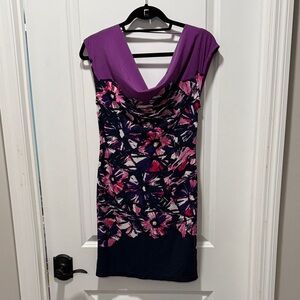 BCBGMaxAzria Vivid Purple and Pink Mini Dress